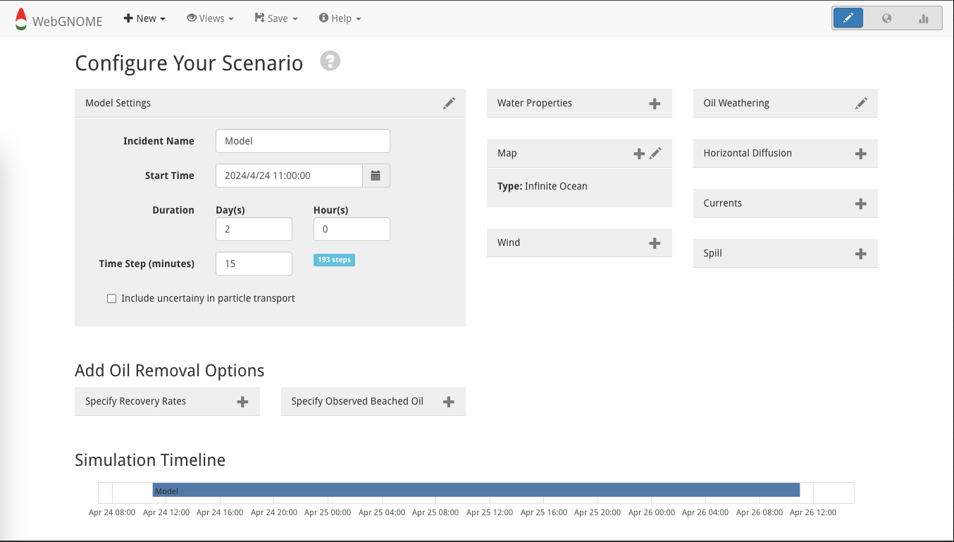 Select New Model Setup